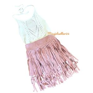 Bailey’s Blossoms Fringe Skirt and Halter Onesie Size 12-18 months NWOT